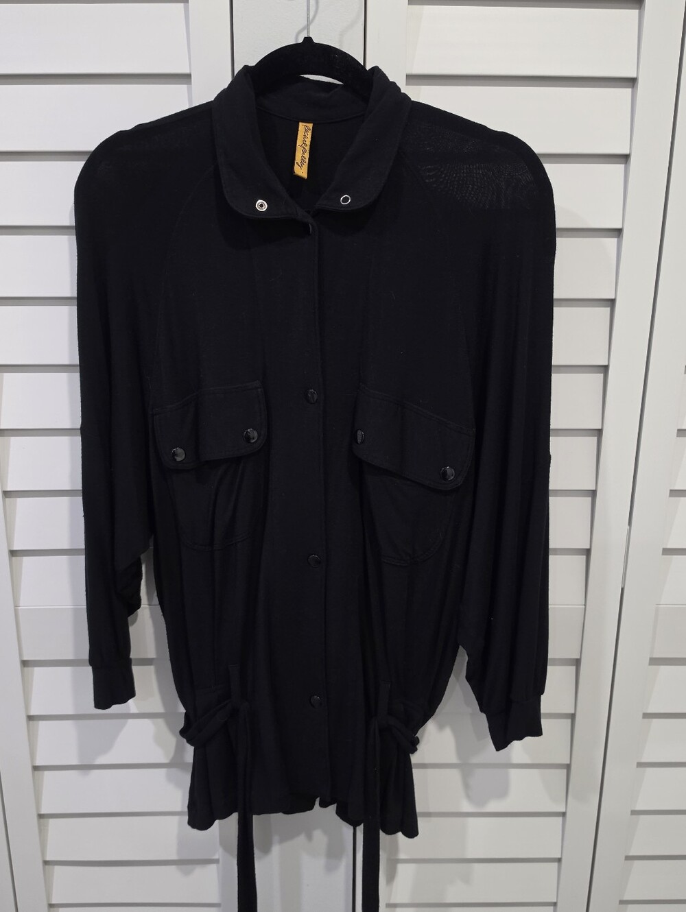 Rachel Pally Lightweight Soft Utility Snap Button Top / Jacket w Tie Waist Sz. S